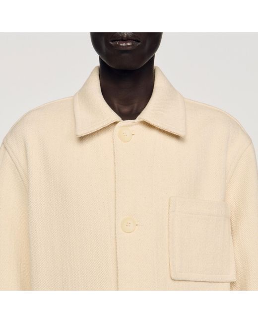 Sandro Natural Cotton Worker Jacket for men