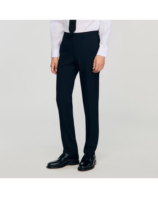 Sandro Blue Wool Suit Trousers for men