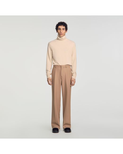 Sandro Natural Wool Suit Trousers for men