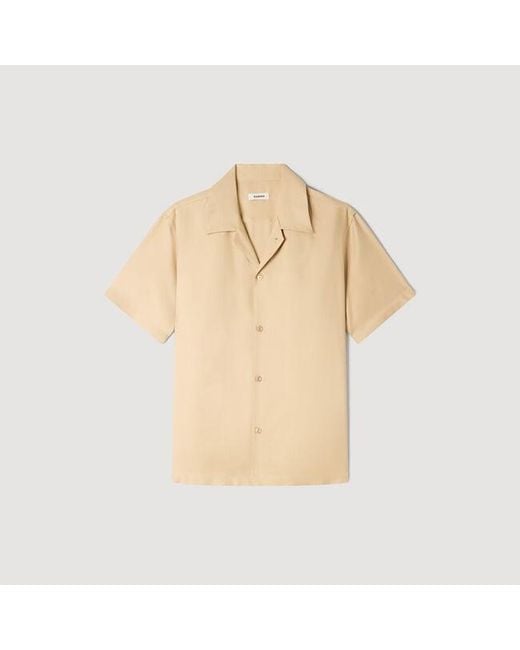 Sandro Blue Loose-Fit Shark Collar Shirt for men