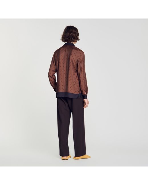 Sandro Red Square Cross Motif Shirt for men