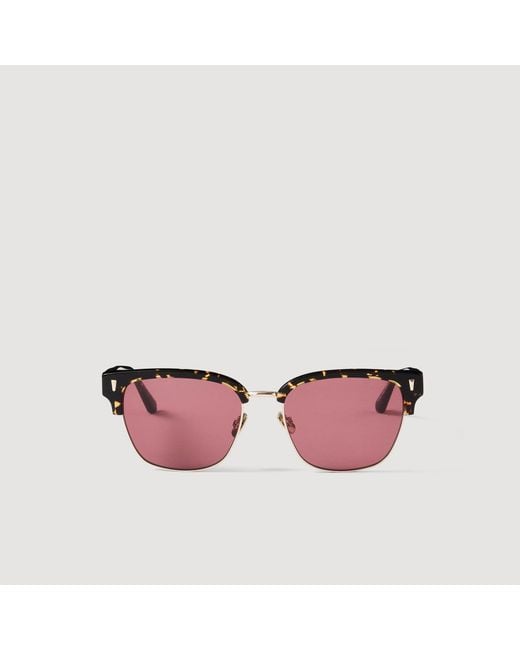 Sandro Pink Acetate Logo Sunglasses