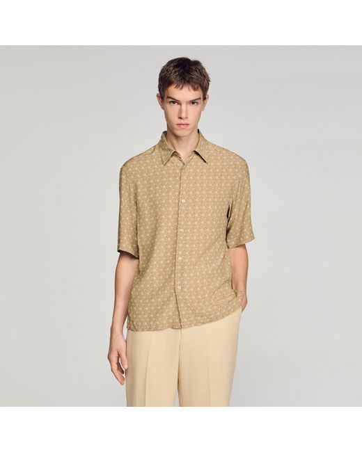Sandro Natural Loose-Fit Chain Link Print Shirt for men