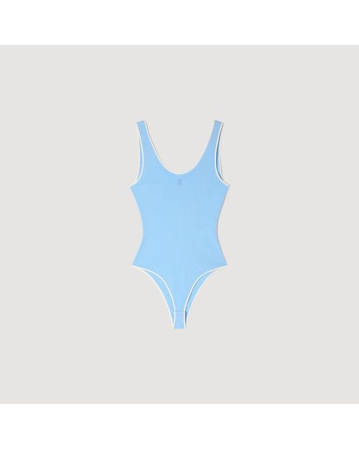 Sandro Blue Knit Bodysuit