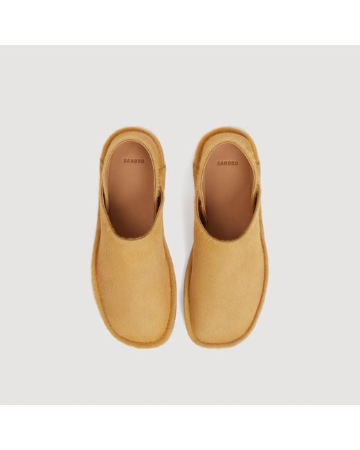 Sandro Natural Calf Hair Slippers for men