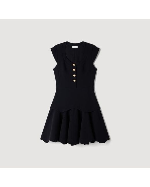 Sandro Black Short Button-Up Dress