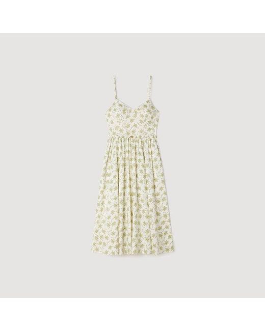Sandro Natural Floral Maxi Dress With Straps