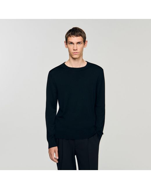 Sandro Blue Fine Knit Jumper for men