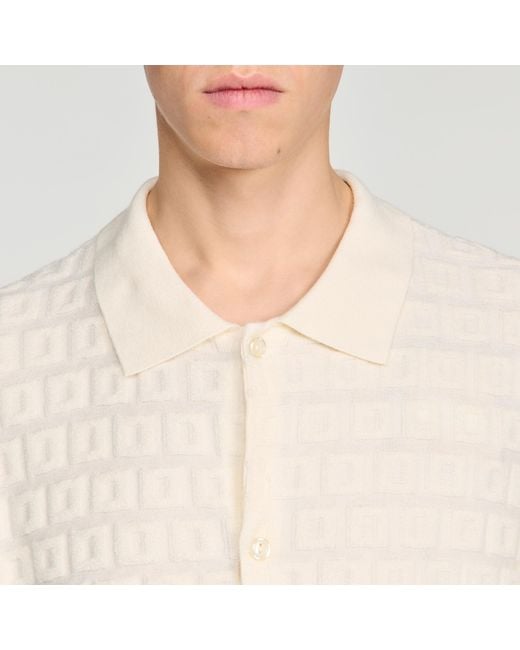 Sandro Blue Terry Knit Cardigan for men
