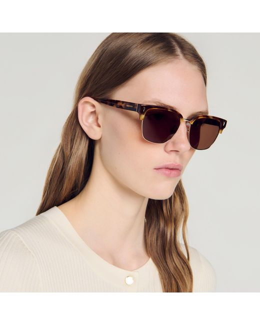 Sandro Brown Acetate Logo Sunglasses