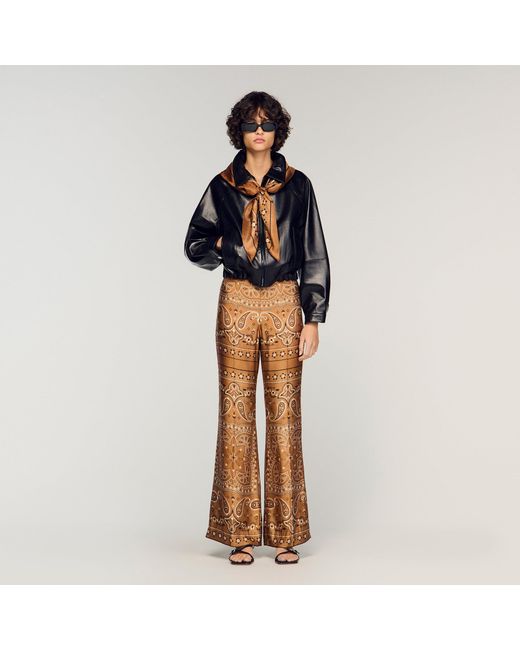 Sandro Multicolor Bandana-Print Floaty Trousers