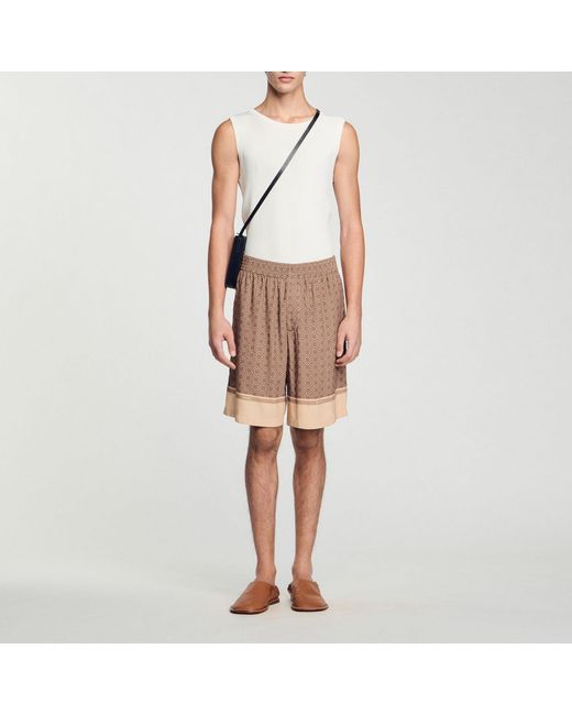 Sandro Multicolor Patterned Floaty Bermuda Shorts for men