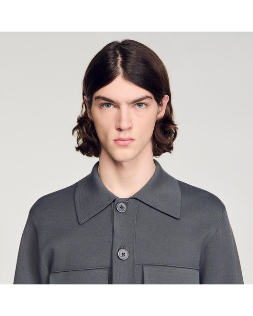 Sandro Blue Milano Knit Jacket for men