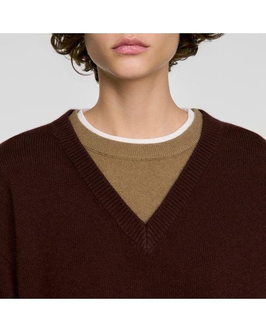 Sandro Blue 2-In-1 Wool And Cashmere Sweater