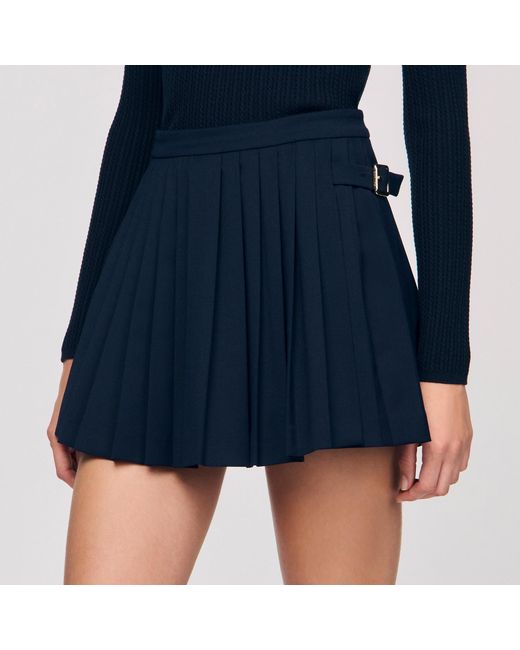 Sandro Blue Pleated Skort