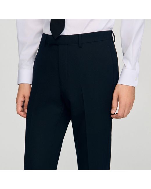 Sandro Blue Wool Suit Trousers for men