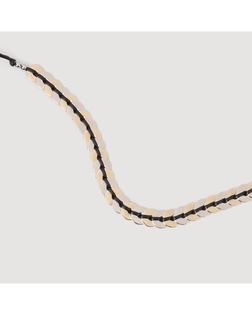 Sandro Metallic Jewellery Belt With Leather Tie