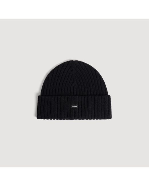 Sandro Black Knit Hat for men