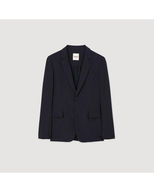 Sandro Blue Wool Suit Jacket for men