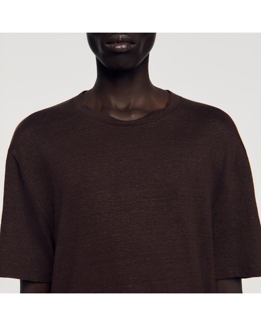 Sandro Multicolor Linen T-Shirt for men