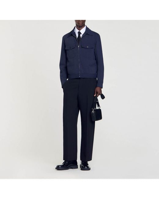 Sandro Blue Zip-Up Jacket for men