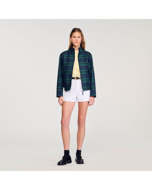 Sandro Blue Checked Jacket