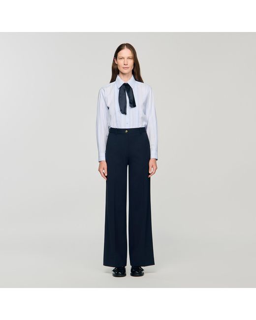 Pantalon à fines rayures Sandro en coloris Blue