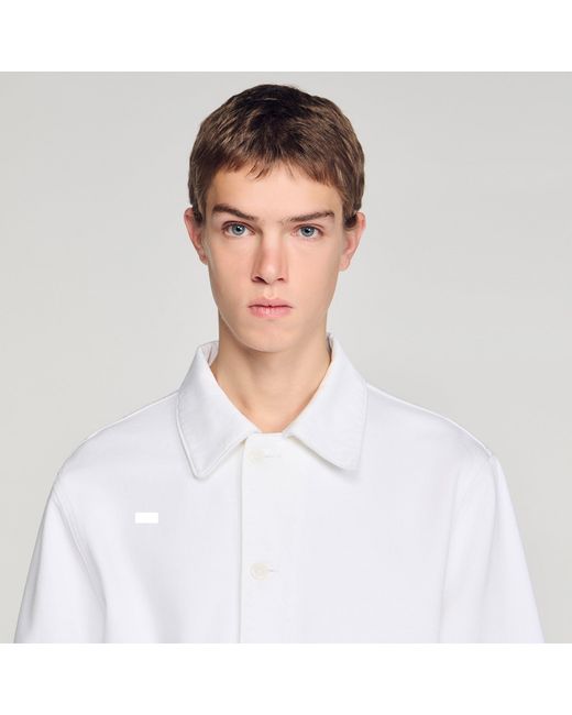Sandro White Denim Worker Jacket for men