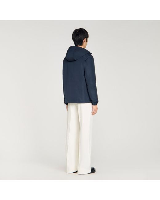 Sandro Blue Nylon Windbreaker for men