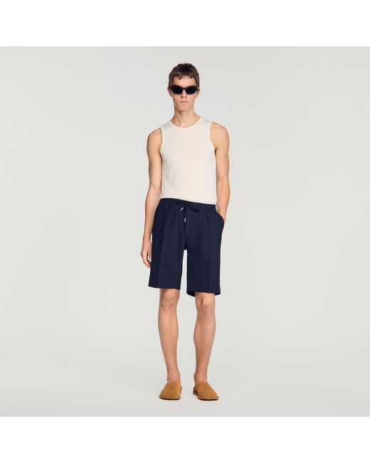 Sandro Blue Jersey Bermuda Shorts for men