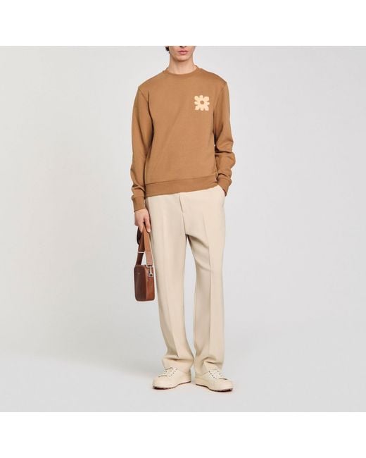 Sandro Natural Sweatshirt With Flower Patch for men