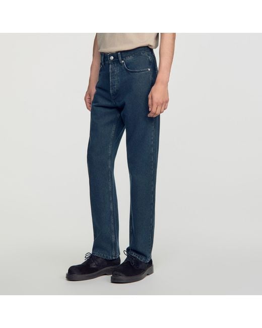 Sandro Blue Regular Faded Jeans for men