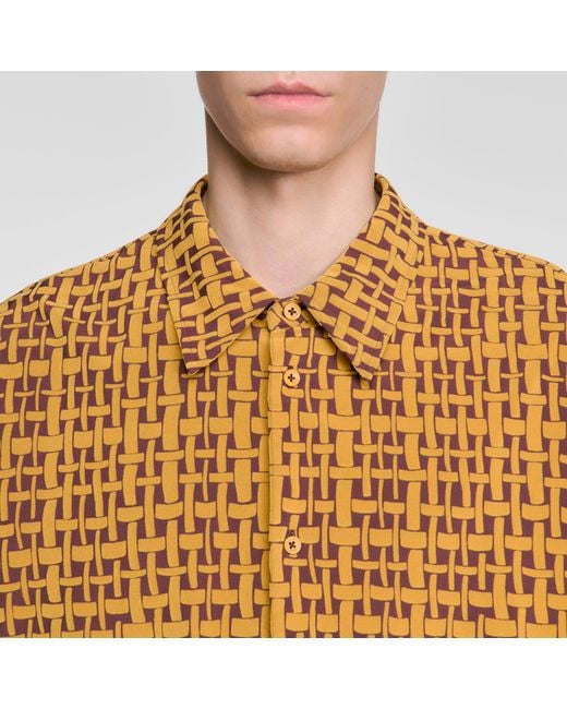 Sandro Metallic Shirt With Velvet Flocking for men