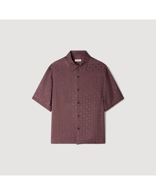 Sandro Red Square Cross Loose-Fit Shirt for men