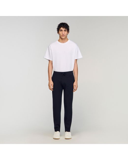Sandro Blue Knit Jogging Bottoms for men
