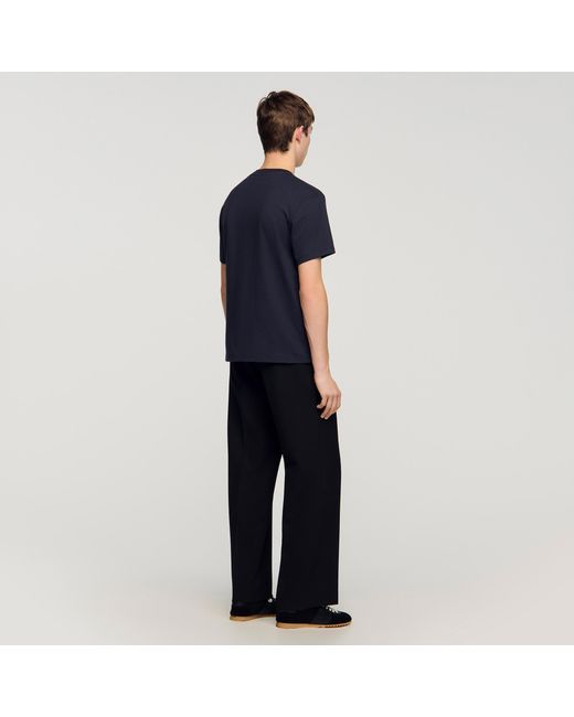 Sandro Blue T-Shirt With Double S Patch for men