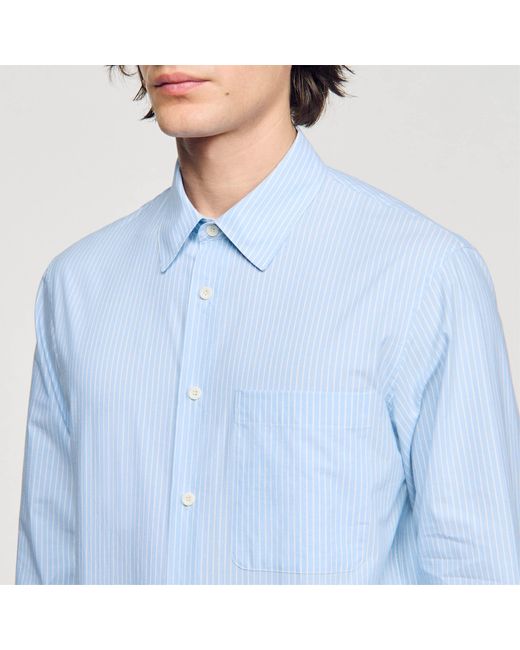 Chemise en coton Sandro pour homme en coloris Blue