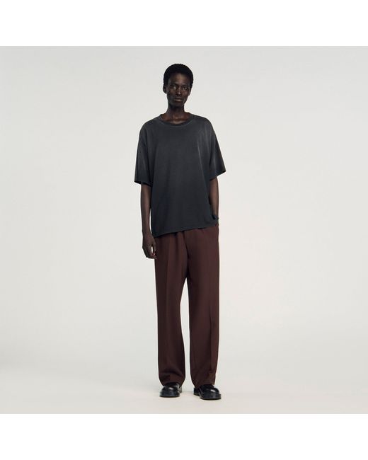 T-shirt effet usé Sandro pour homme en coloris Black