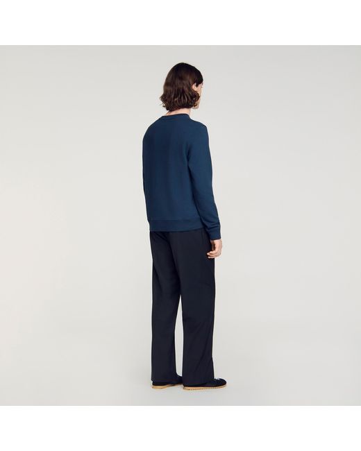 Sandro Blue Logo Sweatshirt for men