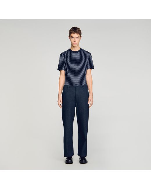 Sandro Blue Raw Barrel Jeans for men