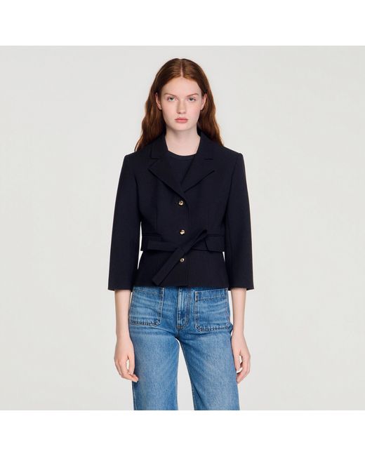 Sandro Blue Short Tailored Jacket