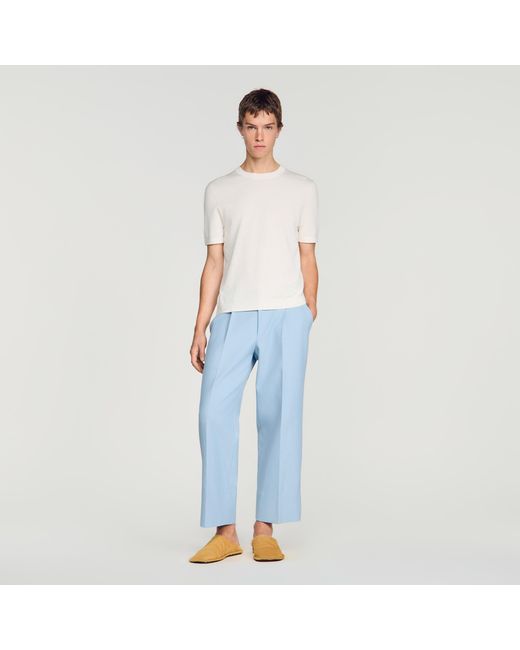 Sandro Blue Knitted T-Shirt for men