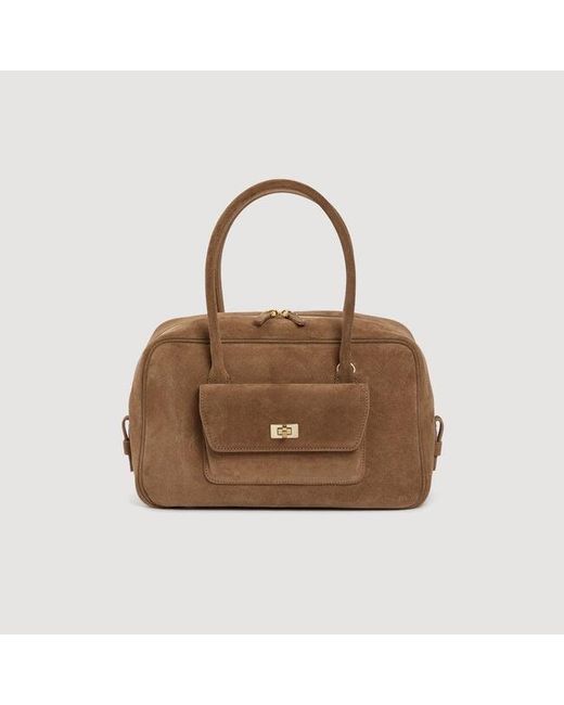 Sandro Brown Ezmeh Suede Bag