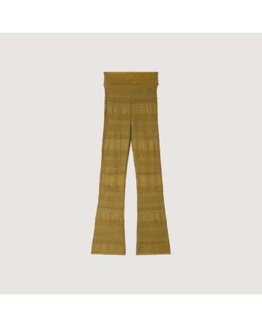 Sandro Metallic Pointelle Knit Trousers