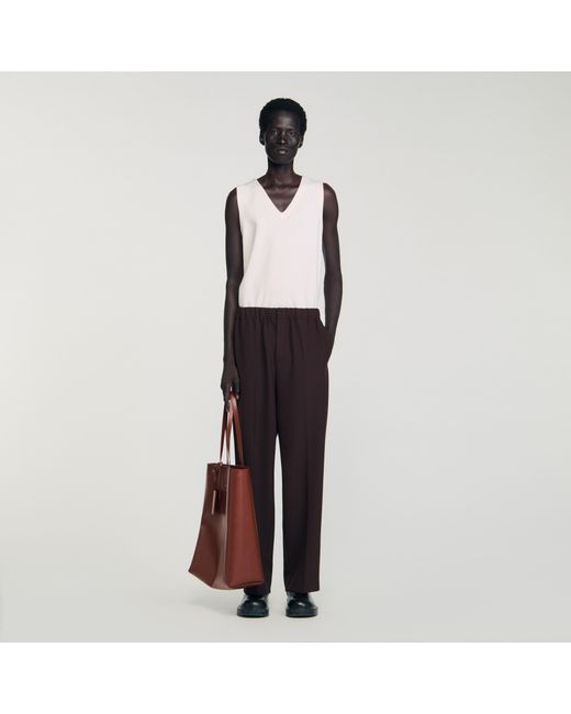 Sandro White Wide-Leg Trousers for men