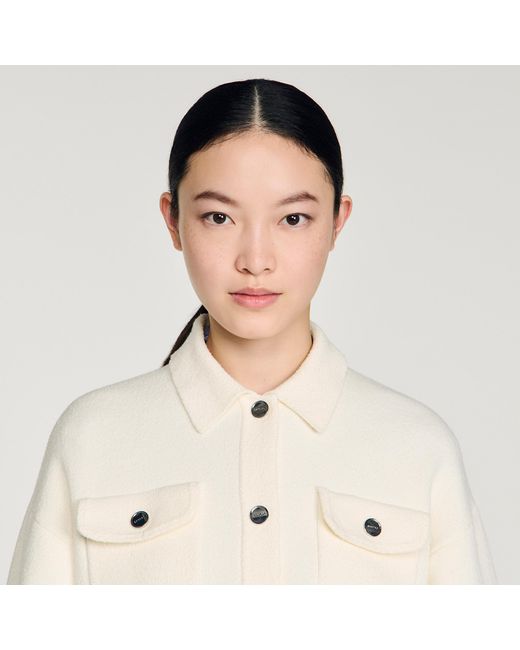 Sandro Blue Cardigan With Denim Details