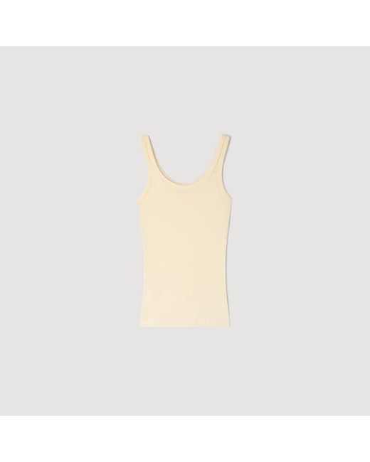 Sandro Blue Ribbed Vest Top