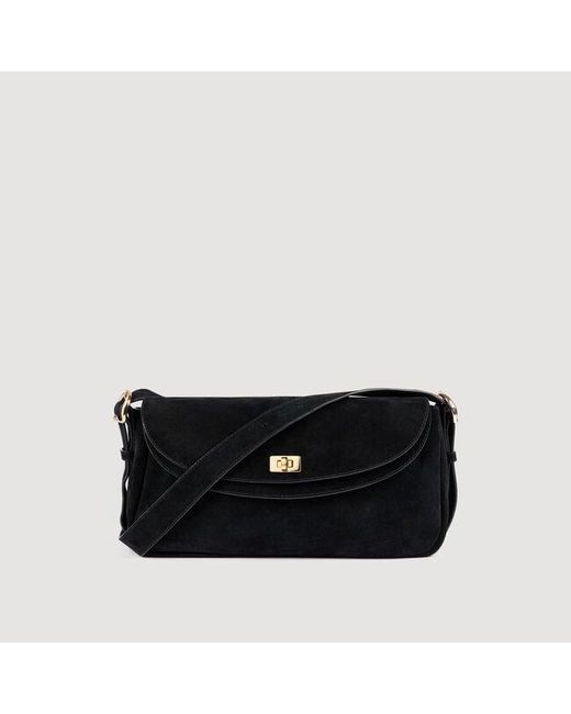 Sandro Black Le Mambo Suede Bag