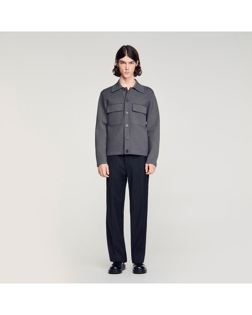 Sandro Blue Milano Knit Jacket for men