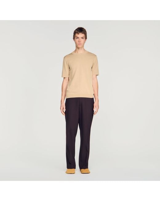 Sandro Blue Knitted T-Shirt for men